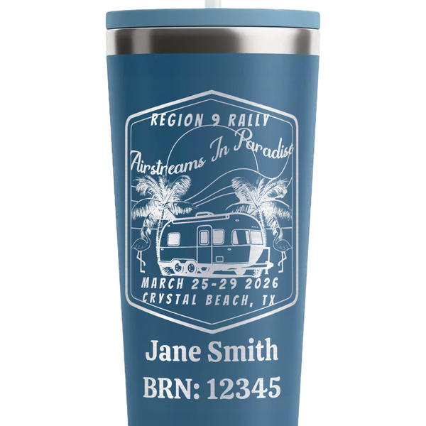 Airstreams in Paradise - Region 9 Rally 2026 Steel Blue RTIC Everyday Tumbler - 28 oz. - Close Up