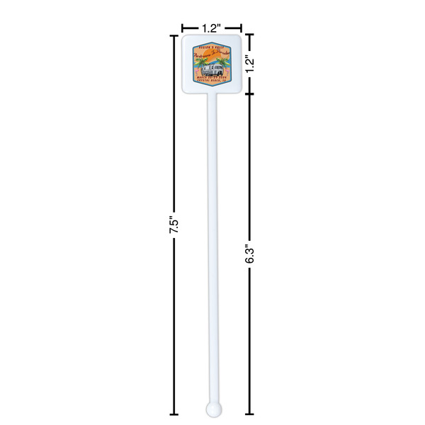 Airstreams in Paradise - Region 9 Rally 2026 White Plastic Stir Stick - Square - Dimensions