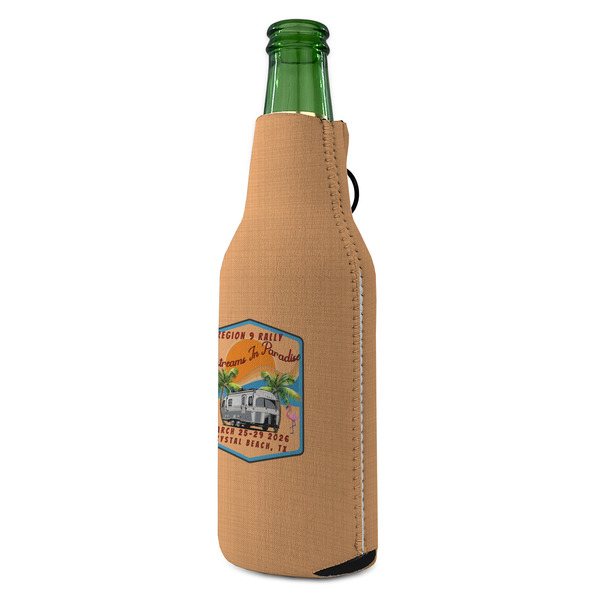 Airstreams in Paradise - Region 9 Rally 2026 Zipper Bottle Cooler - ANGLE (bottle)