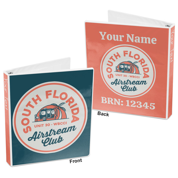South Florida Airstream Club Logo 3-Ring Binder - 1" - Front and Back