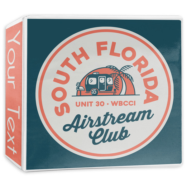 Custom South Florida Airstream Club Logo 3-Ring Binder - 3 inch