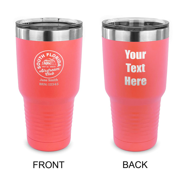 Custom South Florida Airstream Club Logo 30 oz Stainless Steel Tumbler - Coral - Double-Sided