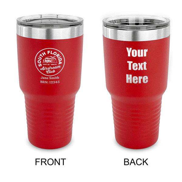 Custom South Florida Airstream Club Logo 30 oz Stainless Steel Tumbler - Red - Double-Sided