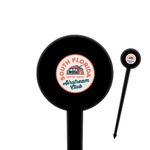 South Florida Airstream Club Logo 4" Round Plastic Food Picks - Black - Single-Sided