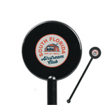 South Florida Airstream Club Logo 5.5" Round Plastic Stir Sticks - Black - Single-Sided