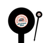South Florida Airstream Club Logo 6" Round Plastic Food Picks - Black - Single-Sided