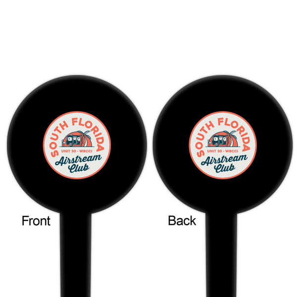 South Florida Airstream Club Logo Black Plastic 6" Food Pick - Round - Double Sided - Front & Back