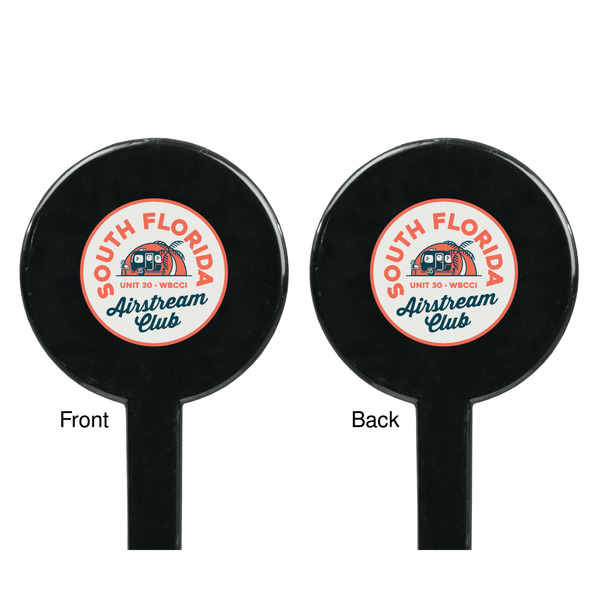 South Florida Airstream Club Logo Black Plastic 7" Stir Stick - Double Sided - Round - Front & Back