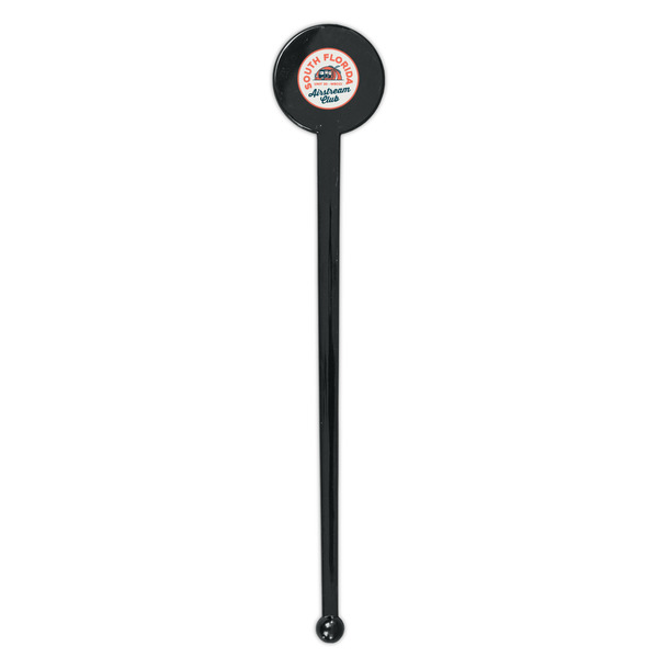 South Florida Airstream Club Logo Black Plastic 7" Stir Stick - Round - Single Stick