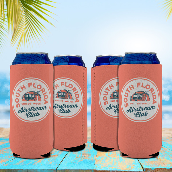 South Florida Airstream Club Logo Can Cooler - 16oz - Set of 4 - In Context