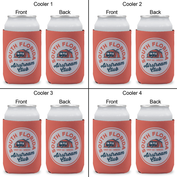 South Florida Airstream Club Logo Can Cooler - Standard 12oz - Set of 4 - Front & Back