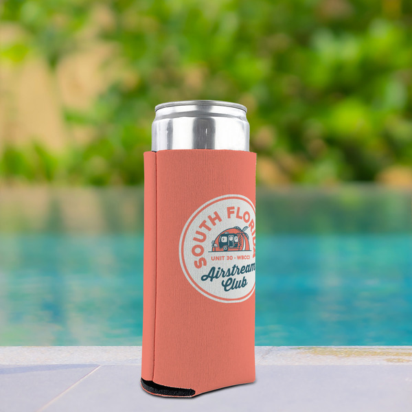 South Florida Airstream Club Logo Can Cooler - Tall 12oz - In Context