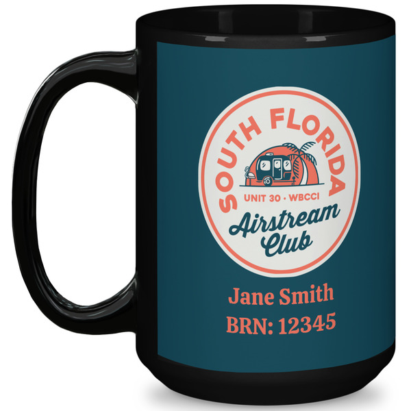 Custom South Florida Airstream Club Logo 15 oz Coffee Mug - Black