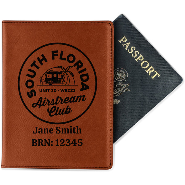 Custom South Florida Airstream Club Logo Passport Holder - Faux Leather