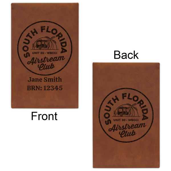 South Florida Airstream Club Logo Cognac Leatherette Journal - Double Sided - Apvl