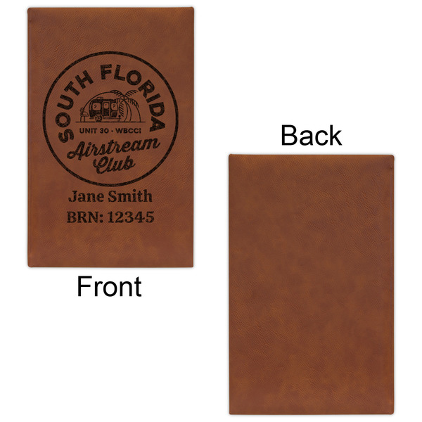 South Florida Airstream Club Logo Cognac Leatherette Journal - Single Sided - Apvl