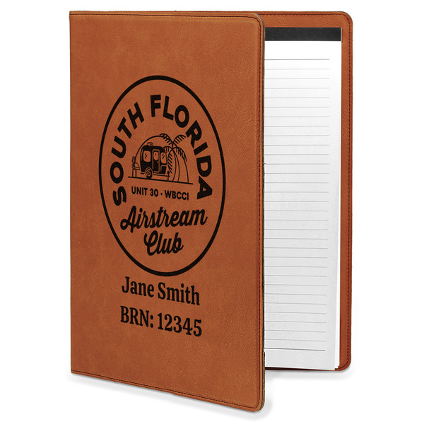 Custom South Florida Airstream Club Logo Leatherette Portfolio with Notepad
