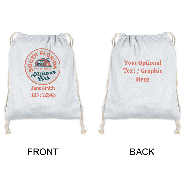 South Florida Airstream Club Logo Drawstring Backpacks - Sweatshirt Fleece - Double Sided - APPROVAL