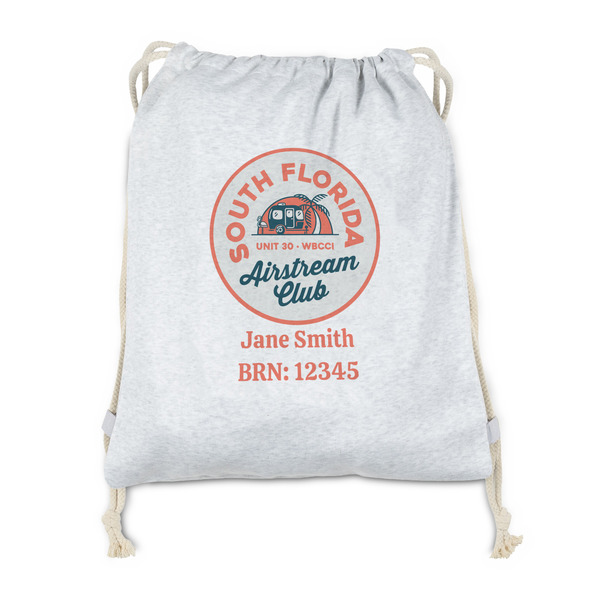 Custom South Florida Airstream Club Logo Drawstring Backpack - Sweatshirt Fleece - Double-Sided
