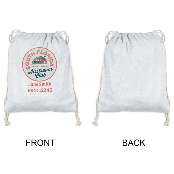 South Florida Airstream Club Logo Drawstring Backpacks - Sweatshirt Fleece - Single Sided - APPROVAL