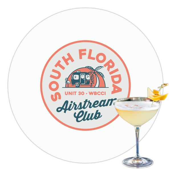 Custom South Florida Airstream Club Logo Printed Drink Topper - 3.5"