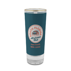 South Florida Airstream Club Logo 2 oz Shot Glass - Glass with Gold Rim