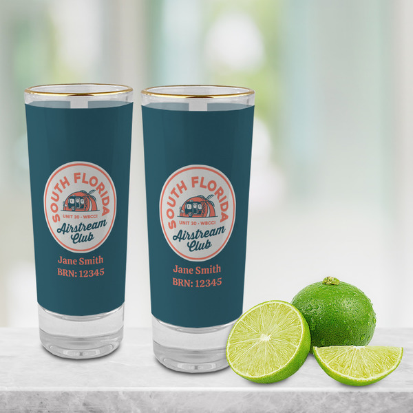 South Florida Airstream Club Logo Glass Shot Glass - 2oz - Lifestyle