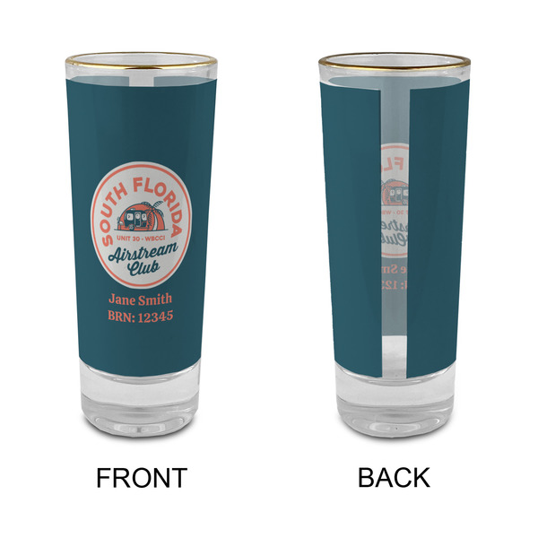 South Florida Airstream Club Logo Glass Shot Glass - 2oz - Single - Front & Back