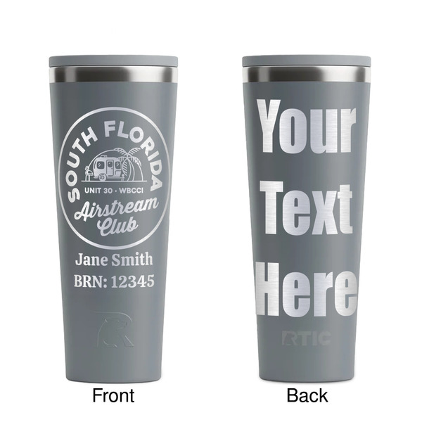 South Florida Airstream Club Logo Grey RTIC Everyday Tumbler - 28 oz. - Front and Back