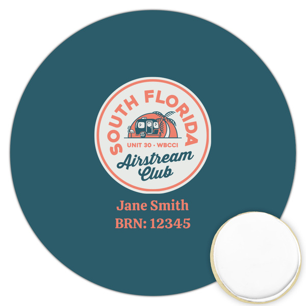 Custom South Florida Airstream Club Logo Printed Cookie Topper - 3.25"