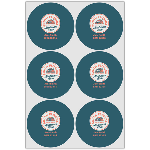 South Florida Airstream Club Logo Icing Circle - Large - Set of 6