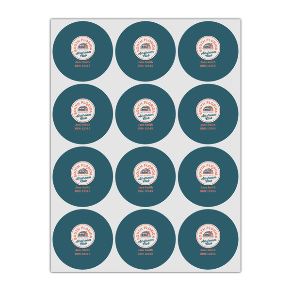 South Florida Airstream Club Logo Icing Circle - Small - Set of 12