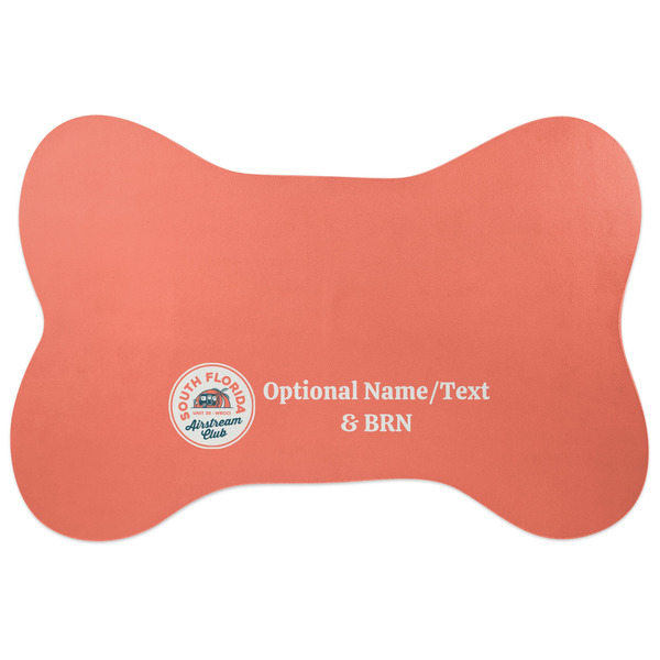 Custom South Florida Airstream Club Logo Bone Shaped Dog Food Mat