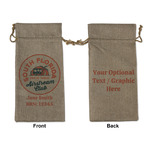 South Florida Airstream Club Logo Burlap Gift Bag - Large - Double-Sided