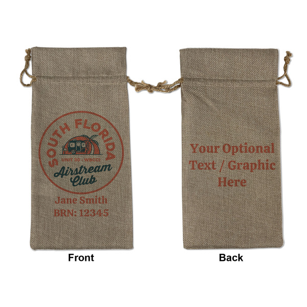 Custom South Florida Airstream Club Logo Burlap Gift Bag - Large - Double-Sided