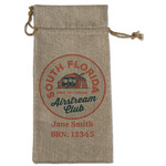 South Florida Airstream Club Logo Burlap Gift Bag - Large - Single-Sided