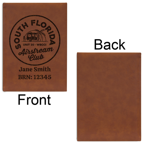 South Florida Airstream Club Logo Leatherette Journal - Large - Single Sided - Front & Back View