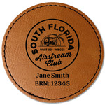 South Florida Airstream Club Logo Faux Leather Iron On Patch - Round