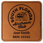 South Florida Airstream Club Logo Faux Leather Iron On Patch - Square