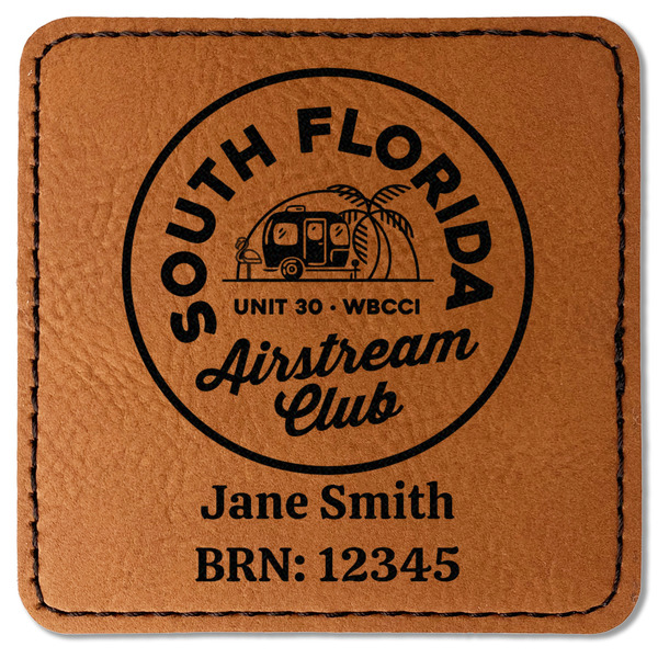 South Florida Airstream Club Logo Leatherette Patches - Square