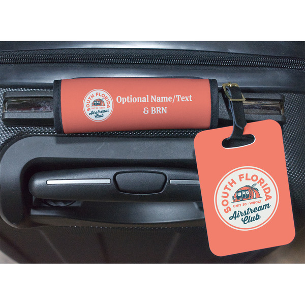 South Florida Airstream Club Logo Luggage Wrap & Plastic Rectangular Tag - In Context