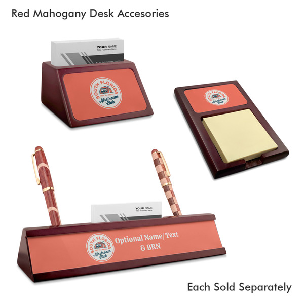 South Florida Airstream Club Logo Mahogany Desk Accessories