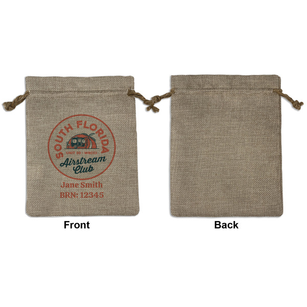 South Florida Airstream Club Logo Medium Burlap Gift Bag - Front Approval