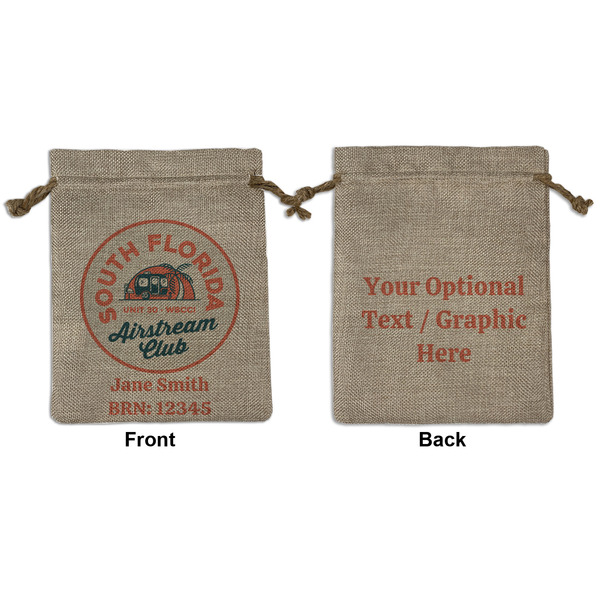 Custom South Florida Airstream Club Logo Burlap Gift Bag - Medium -Double-Sided