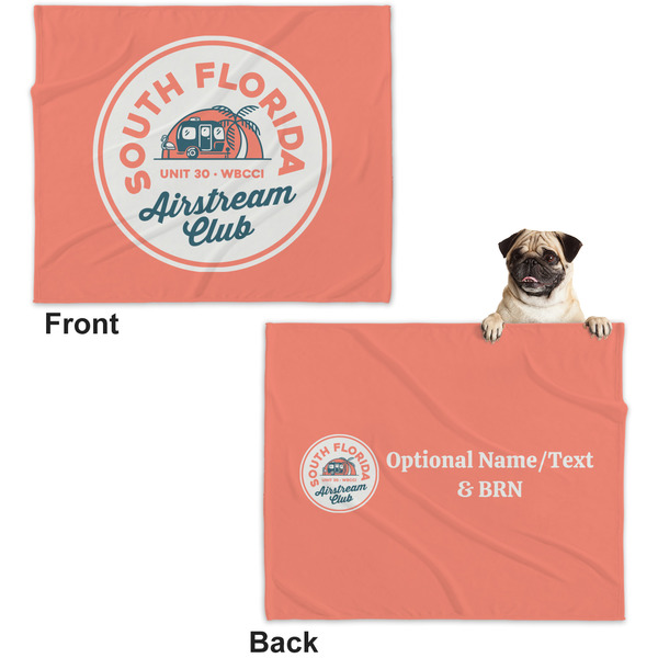 South Florida Airstream Club Logo Microfleece Dog Blanket - Large- Front & Back