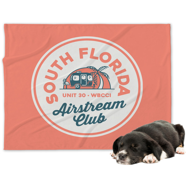 Custom South Florida Airstream Club Logo Dog Blanket - Large