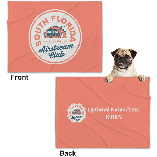 South Florida Airstream Club Logo Microfleece Dog Blanket - Regular - Front & Back