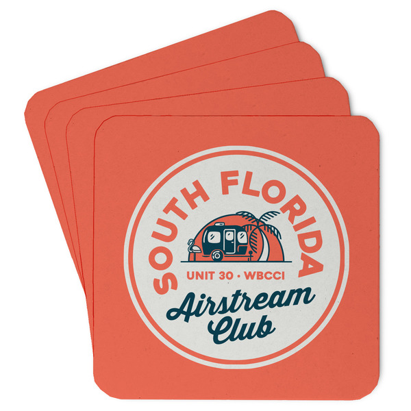 Custom South Florida Airstream Club Logo Paper Coasters