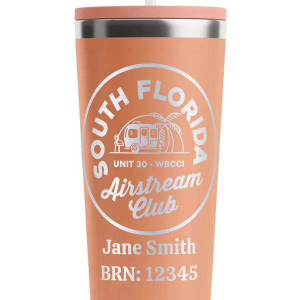 South Florida Airstream Club Logo Peach RTIC Everyday Tumbler - 28 oz. - Close Up