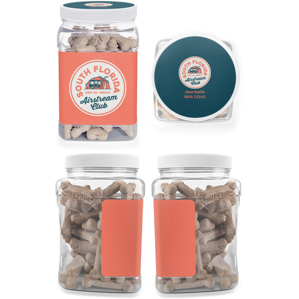 South Florida Airstream Club Logo Pet Treat Jar - Multiple Angles